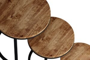 Table d'appoint 'Plano' Bois de Manguier (Set de 3)