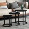 Table d'appoint 'Plano' Bois de Manguier noir (Set de 3)
