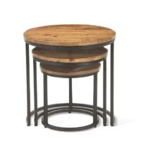 Table d'appoint 'Plano' Bois de Manguier (Set de 3)