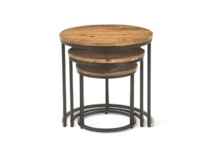 Table d'appoint 'Plano' Bois de Manguier (Set de 3)