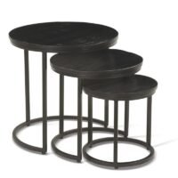 Table d'appoint 'Plano' Bois de Manguier noir (Set de 3)