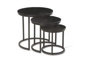 Table d'appoint 'Plano' Bois de Manguier noir (Set de 3)