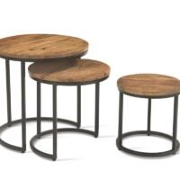 Table d'appoint 'Plano' Bois de Manguier (Set de 3)