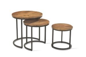 Table d'appoint 'Plano' Bois de Manguier (Set de 3)