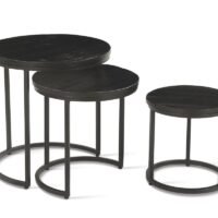 Table d'appoint 'Plano' Bois de Manguier noir (Set de 3)