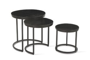 Table d'appoint 'Plano' Bois de Manguier noir (Set de 3)