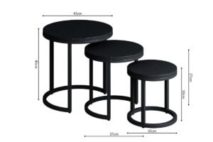 Table d'appoint 'Plano' Bois de Manguier noir (Set de 3)