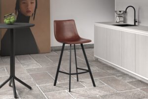 Chaise de comptoir 'Ozan' Brun