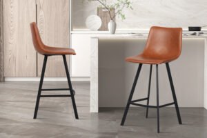 Chaise de comptoir 'Ozan' Cognac