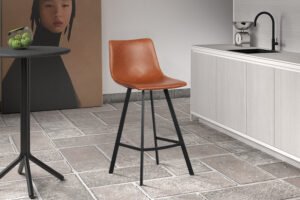 Chaise de comptoir 'Ozan' Cognac