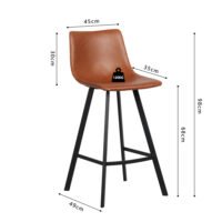 Chaise de comptoir 'Ozan' Cognac