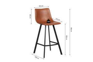 Chaise de comptoir 'Ozan' Cognac