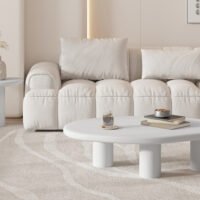 NEW - Table basse 'Tavira' Ciment Ecru (58cm)