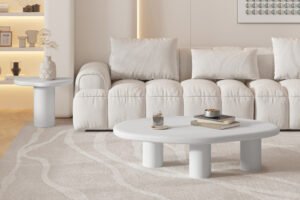 NEW - Table basse 'Tavira' Ciment Ecru (58cm)