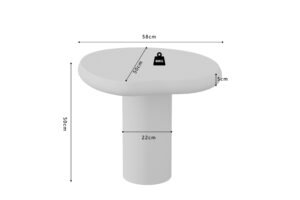NEW - Table basse 'Tavira' Ciment Ecru (58cm)