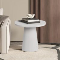 NEW - Table basse 'Tavira' Ovale Ciment Ecru (55cm)