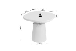 NEW - Table basse 'Tavira' Ovale Ciment Ecru (55cm)