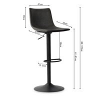 Tabouret de bar 'Trevi' Noir