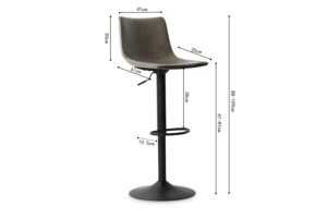 Tabouret de bar 'Trevi' Gris