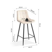 Chaise de comptoir 'Juta' Beige