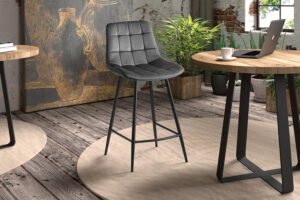 Chaise de comptoir 'Juta' Gris foncé