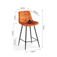 Chaise de comptoir 'Juta' Orange