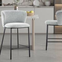 Chaise de comptoir 'Arthur' Gris clair