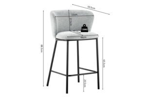 Chaise de comptoir 'Arthur' Gris clair