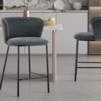 Chaise de comptoir 'Arthur' Gris foncé