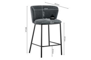 Chaise de comptoir 'Arthur' Gris foncé