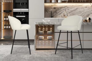 Chaise de comptoir 'June' Blanc