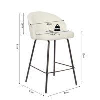 Chaise de comptoir 'June' Blanc