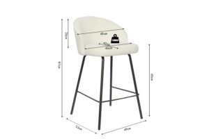 Chaise de comptoir 'June' Blanc