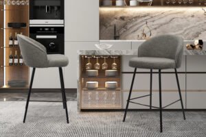 Chaise de comptoir 'June' Gris