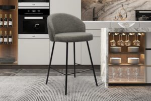 Chaise de comptoir 'June' Gris