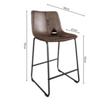 Chaise de comptoir 'Mancia' Brun foncé