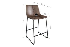 Chaise de comptoir 'Mancia' Brun foncé