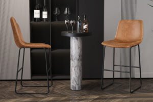 Chaise de comptoir 'Mancia' Cognac