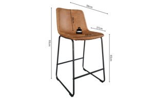 Chaise de comptoir 'Mancia' Cognac