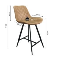 Chaise de comptoir 'Alicante' Cognac