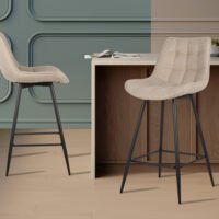 Chaise de comptoir 'Ariba' Beige/Gris clair