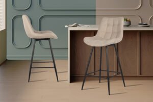 Chaise de comptoir 'Ariba' Beige/Gris clair