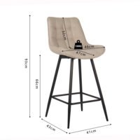 Chaise de comptoir 'Ariba' Beige/Gris clair