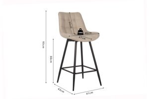 Chaise de comptoir 'Ariba' Beige/Gris clair