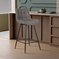 Chaise de comptoir 'Ariba' Gris