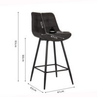 Chaise de comptoir 'Ariba' Gris foncé