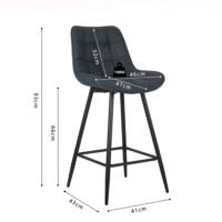 Chaise de comptoir 'Ariba' Bleu foncé