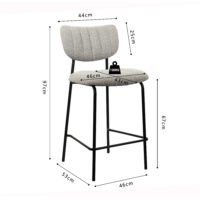 Chaise de comptoir 'Antura' Gris clair