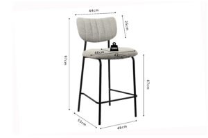 Chaise de comptoir 'Antura' Gris clair