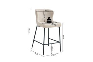 Chaise de comptoir 'Lisa' Beige